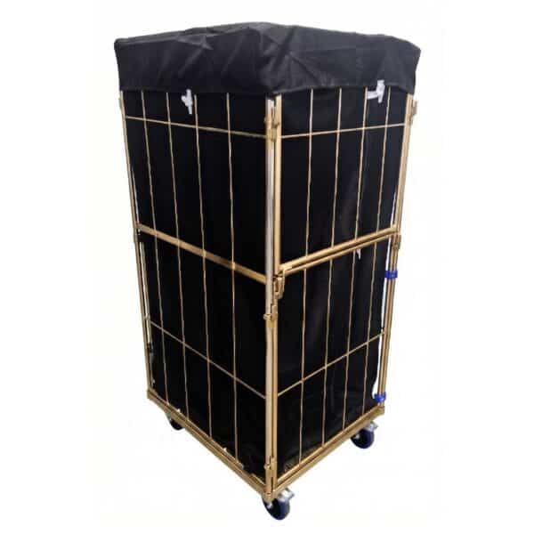 Wäschewagen mit geschlossenem schwarzem Bezug, Maße 685x810x1850 mm – RTP Radom.